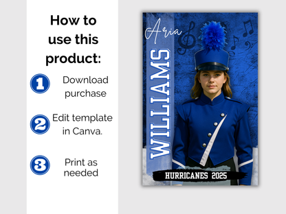 Editable Senior Marching Band Banner Template