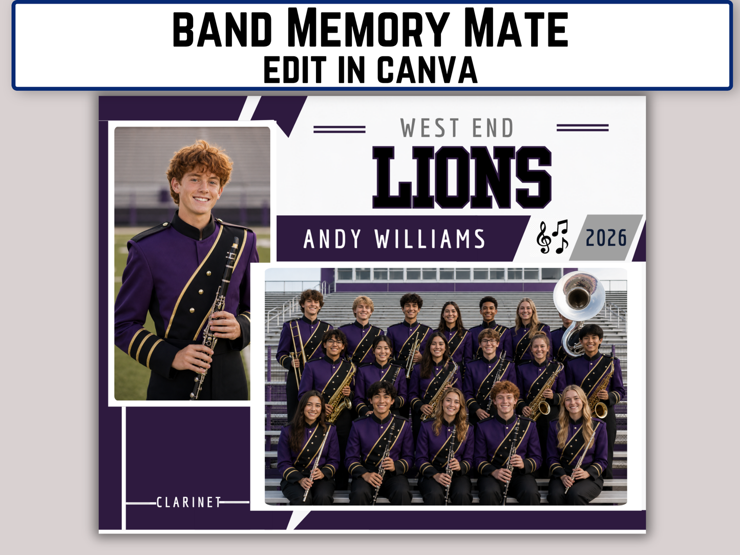 Editable Band Memory Mate Template
