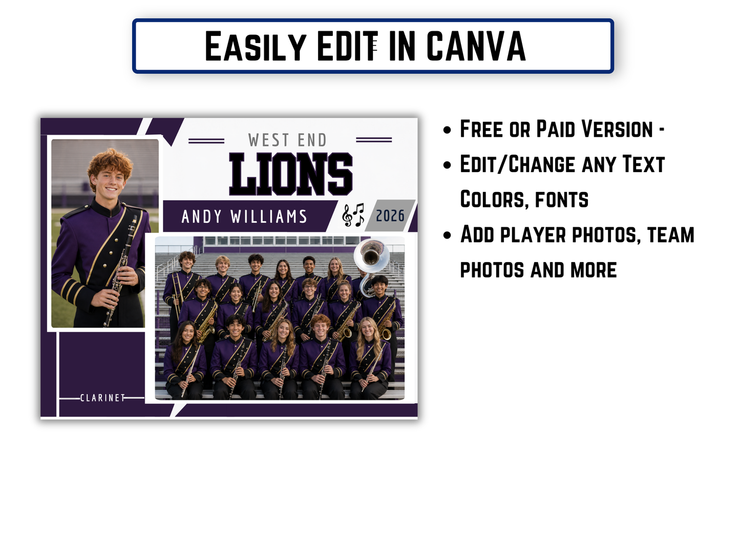 Editable Band Memory Mate Template