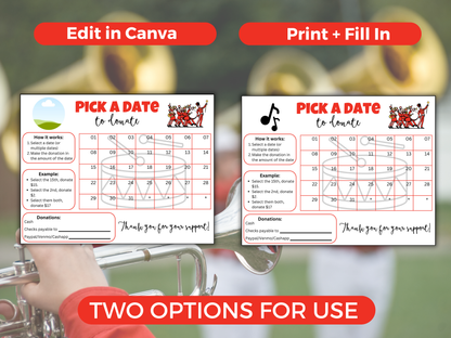 Editable Band Pick A Date