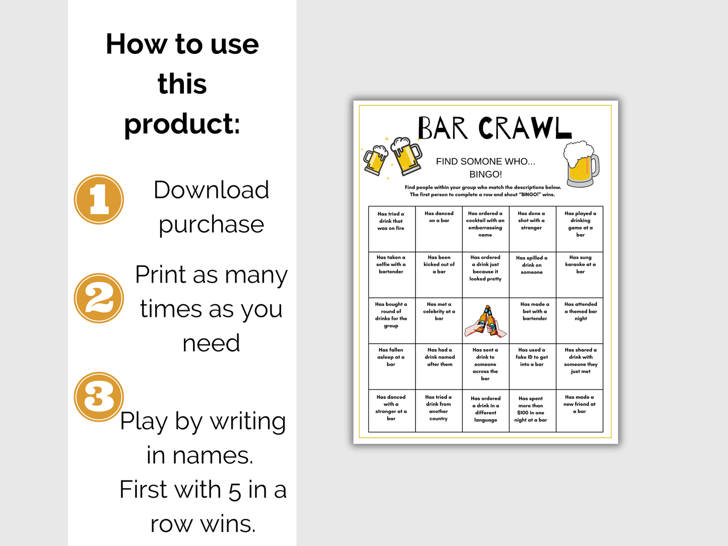 Bar Crawl Find Someone Who