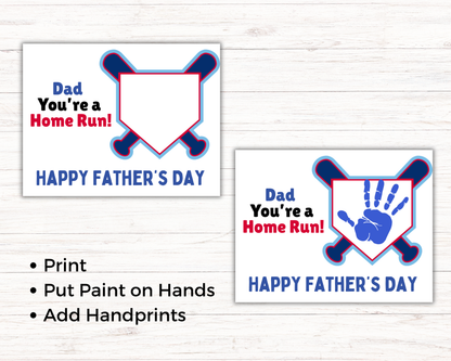 Baseball Fathers Day Handprint Art