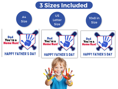 Baseball Fathers Day Handprint Art