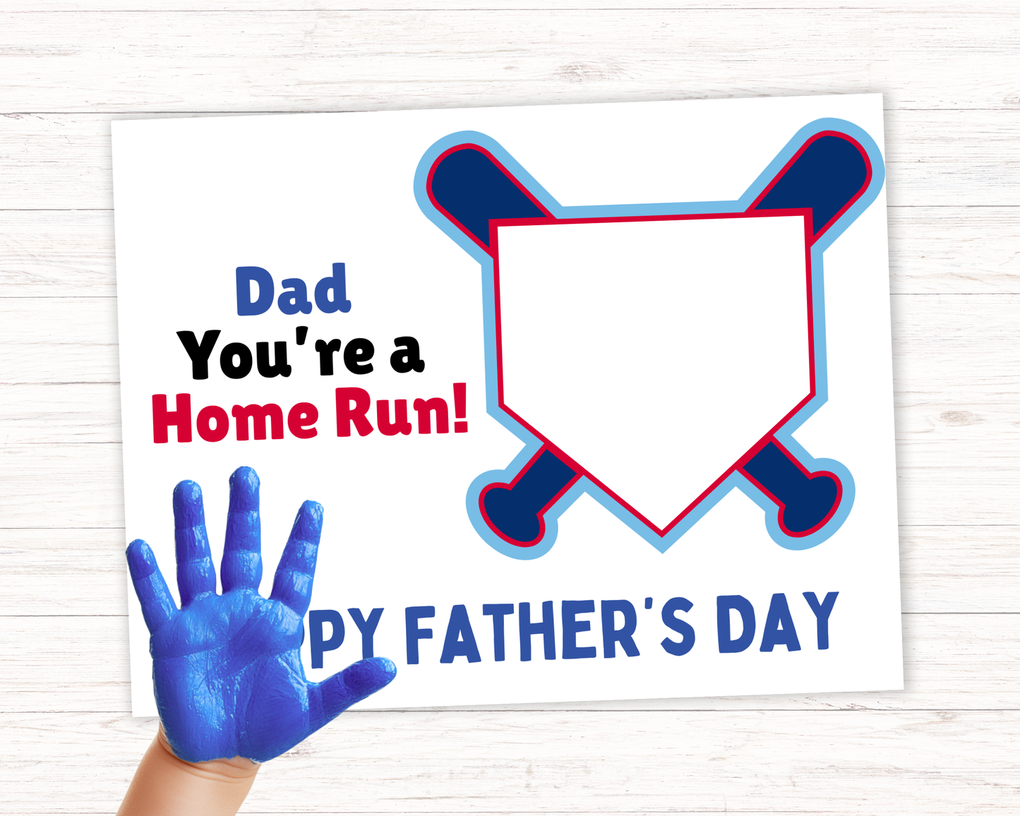 Baseball Fathers Day Handprint Art