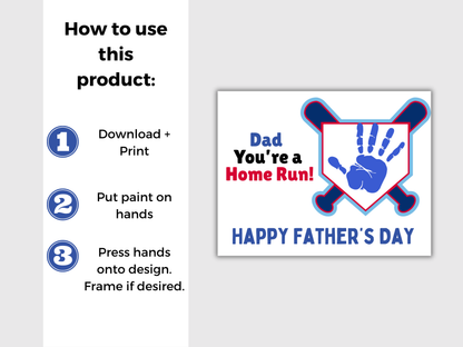 Baseball Fathers Day Handprint Art