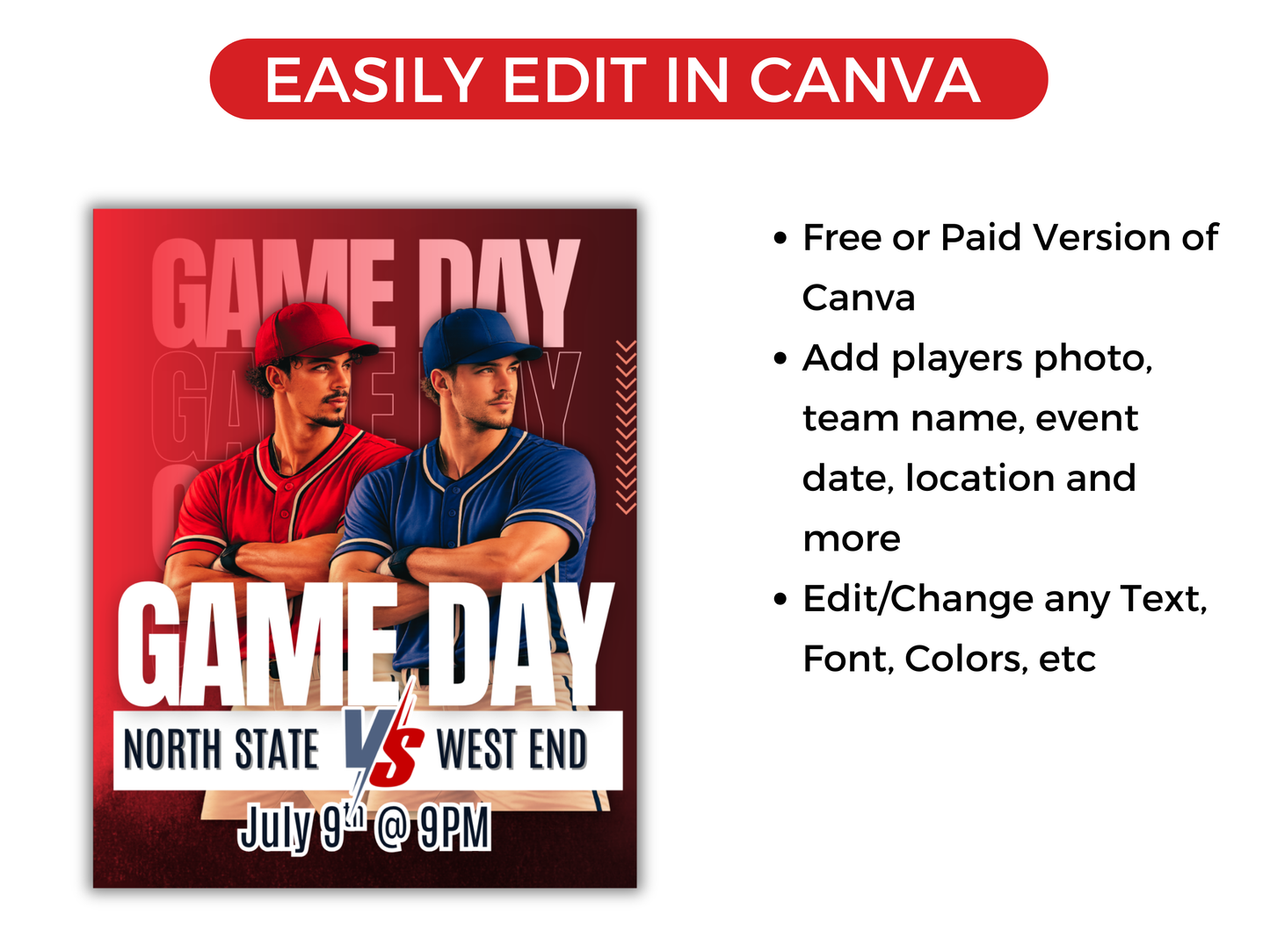 Baseball Game Day Social Media Template