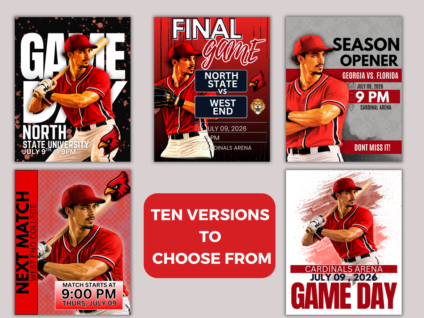 Baseball Game Day Social Media Template