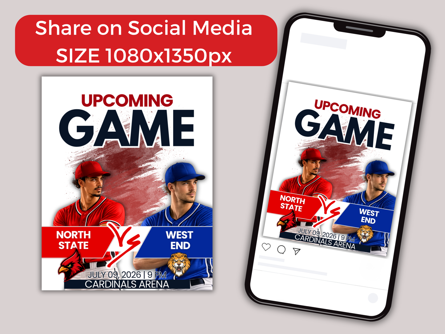 Baseball Game Day Social Media Template