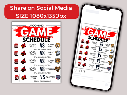 Baseball Schedule Template