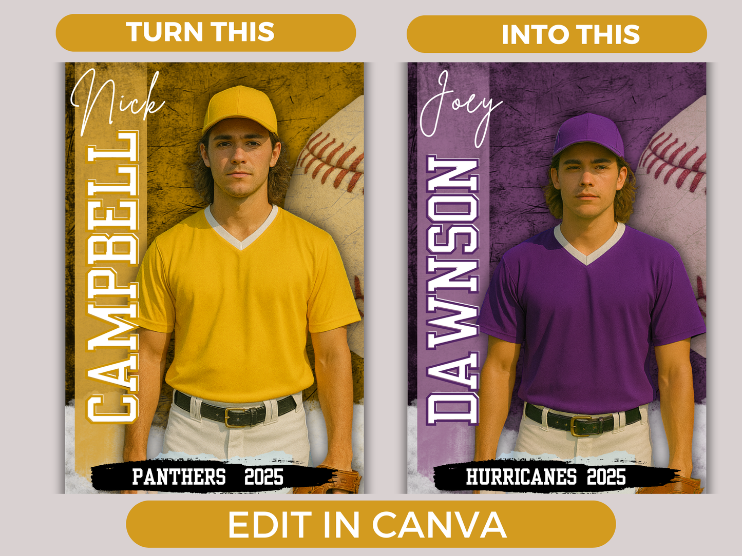 Editable Senior Baseball Banner Template
