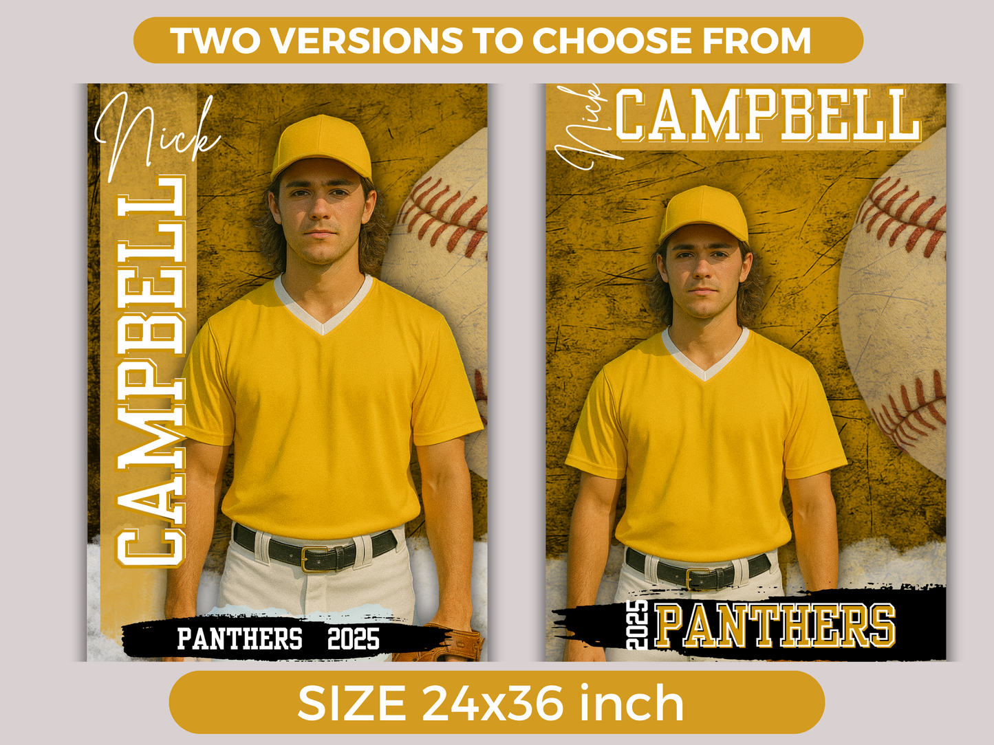Editable Senior Baseball Banner Template