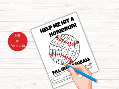 Editable Fill My Baseball Fundraiser Template
