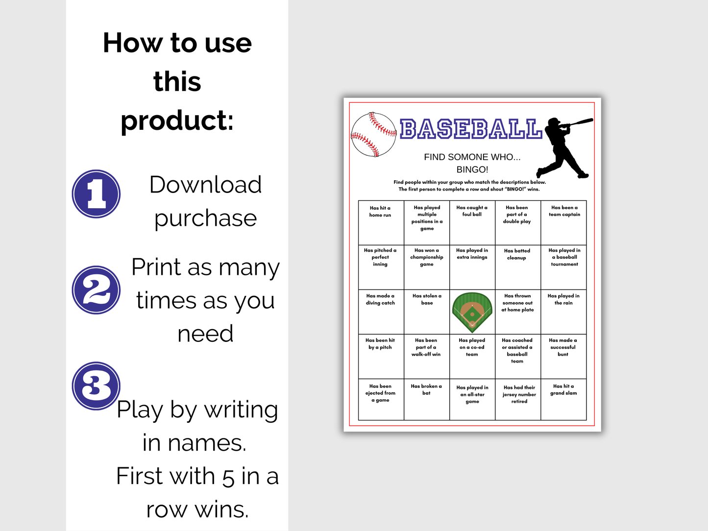 Baseball Find Someone Who