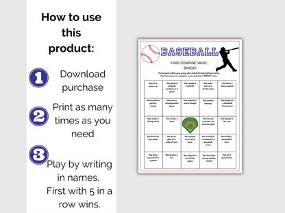 Baseball Find Someone Who