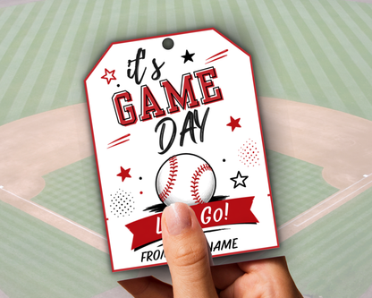 Editable Baseball Team Treat Tags
