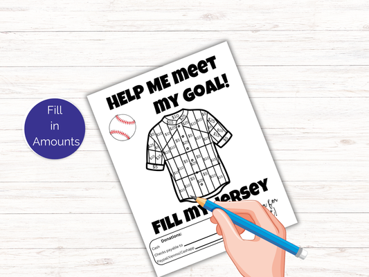 Fill My Baseball Jersey Fundraiser Template