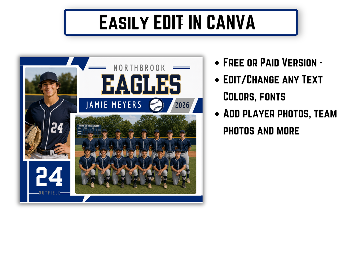 Editable Baseball Memory Mate Template