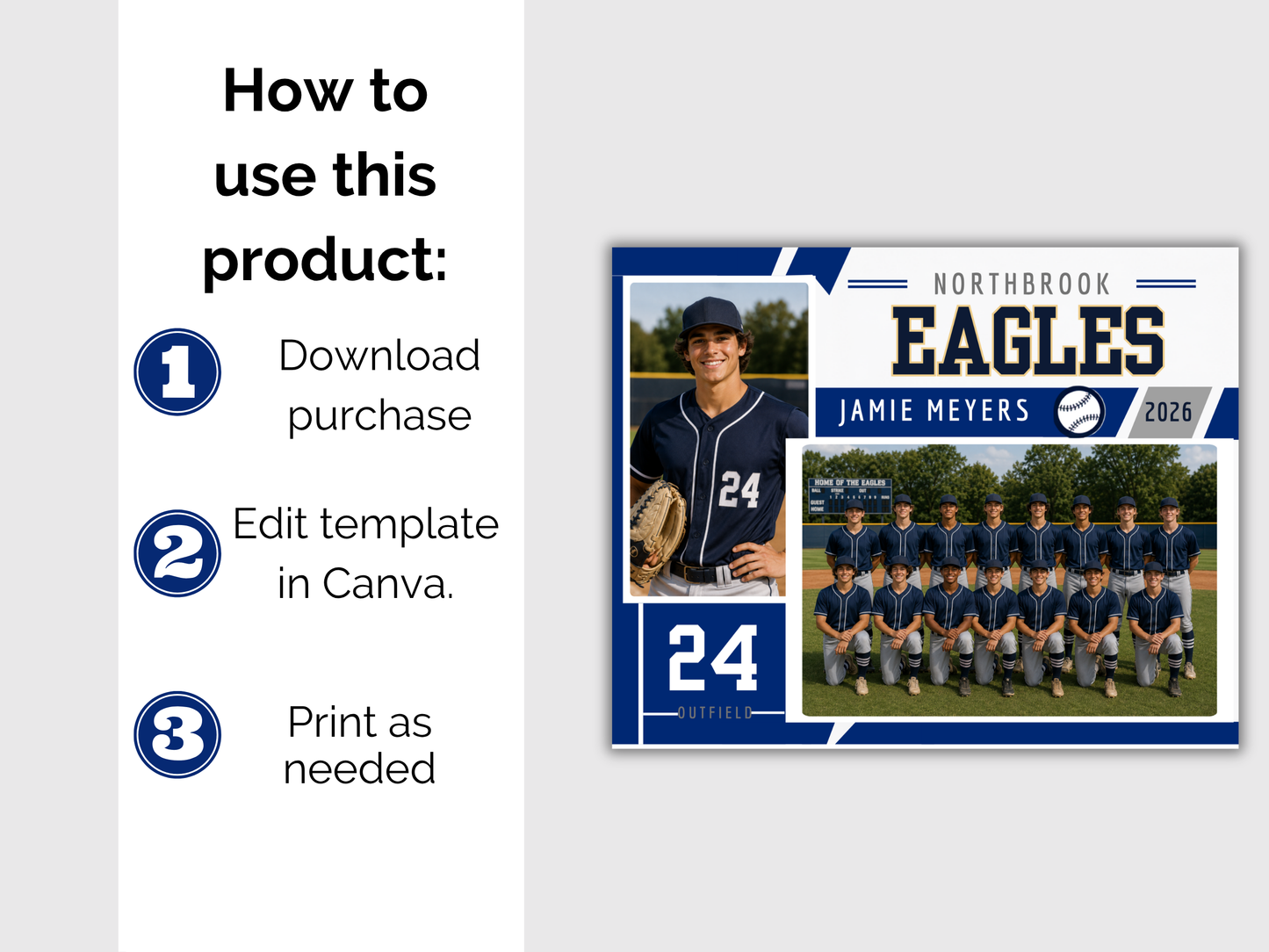 Editable Baseball Memory Mate Template