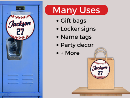 Editable Baseball Name Tags Template