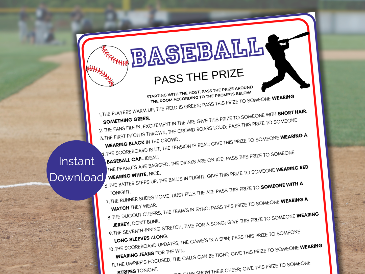 Baseball Pass The Prize