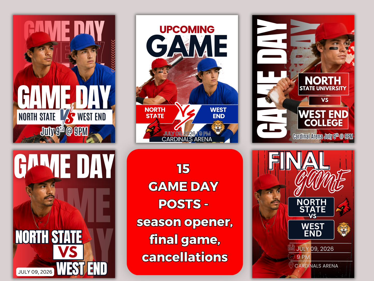 Baseball Social Media Templates Bundle