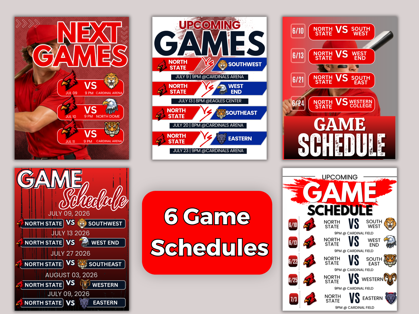 Baseball Social Media Templates Bundle