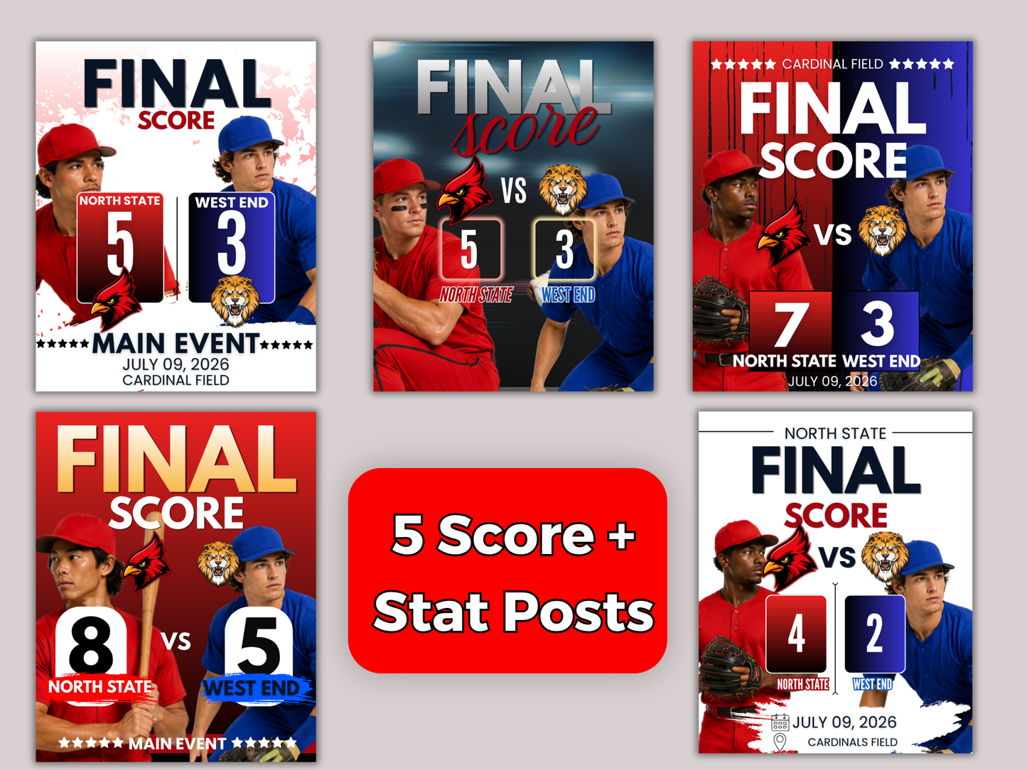 Baseball Social Media Templates Bundle