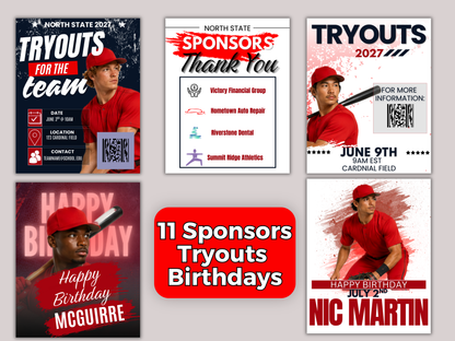 Baseball Social Media Templates Bundle