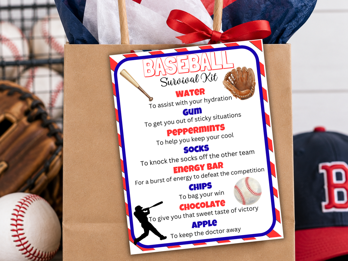 Baseball Survival Kit Tag