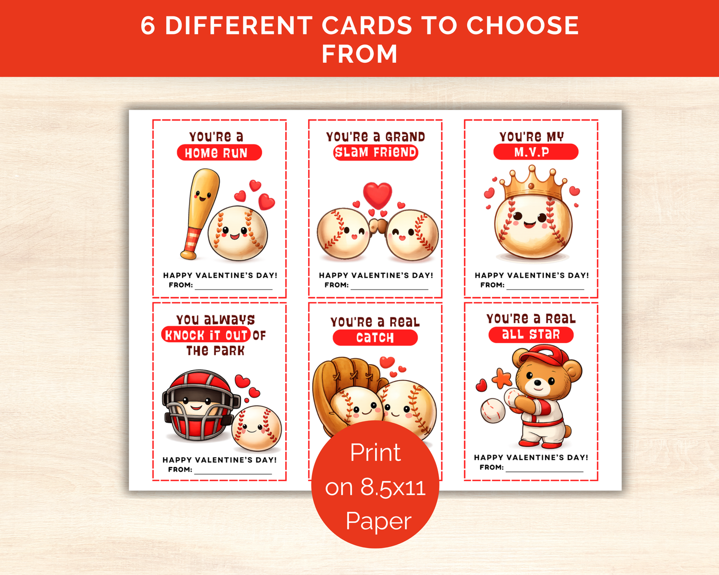 Baseball Valentine Cards