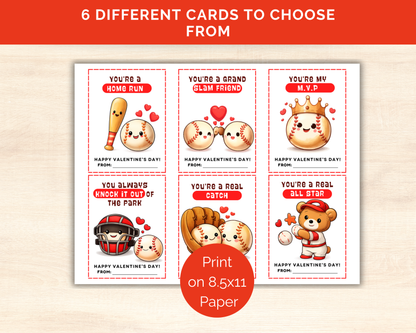 Baseball Valentine Cards