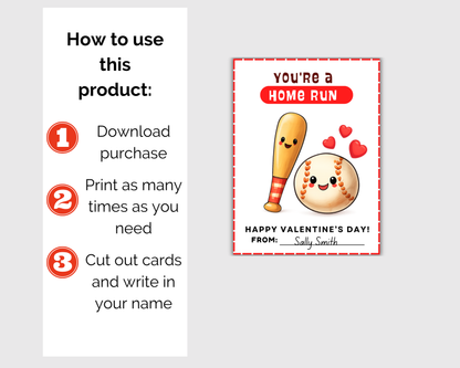 Baseball Valentine Cards