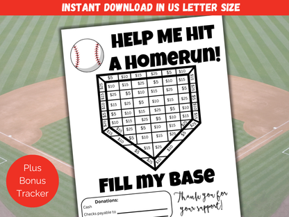 Fill My Baseball Base Fundraiser Template