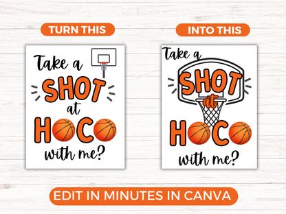 Editable Basketball Homecoming Proposal Sign