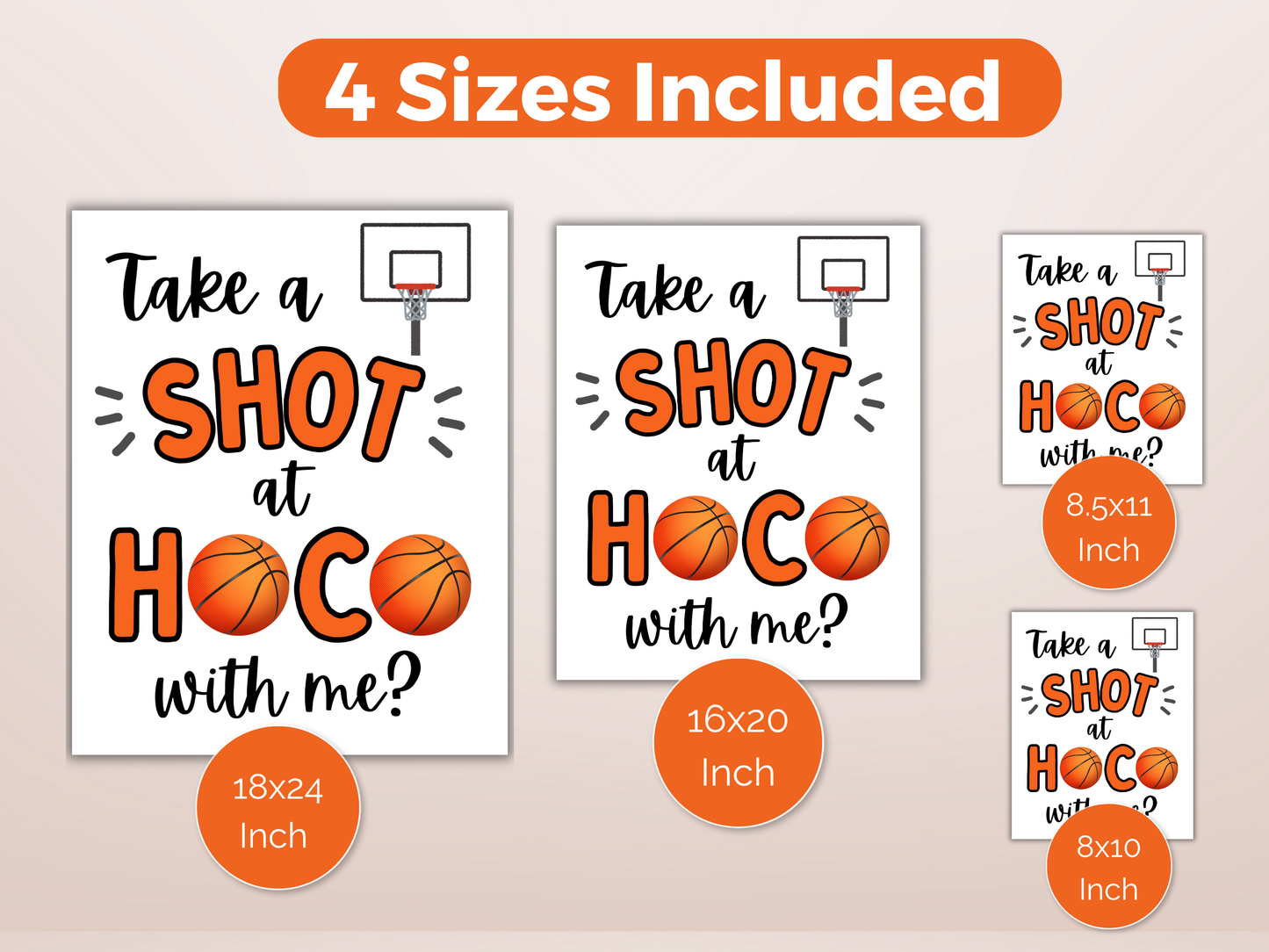 Editable Basketball Homecoming Proposal Sign