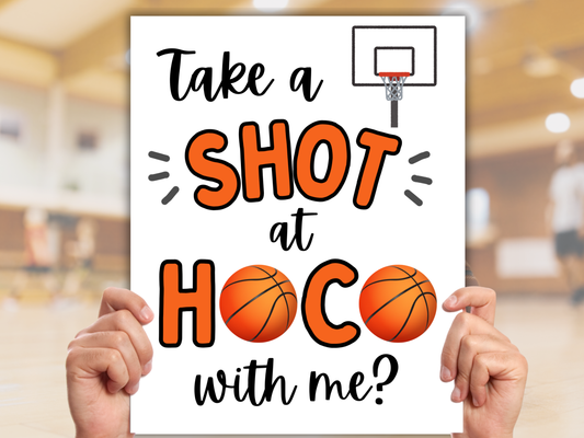 Editable Basketball Homecoming Proposal Sign