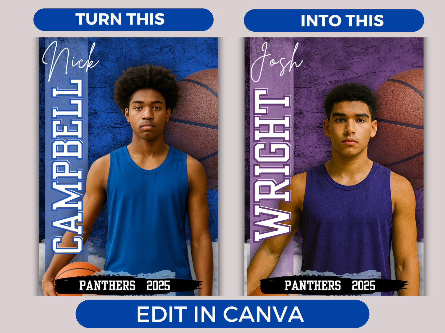 Editable Basketball Senior Banner Template
