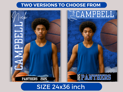 Editable Basketball Senior Banner Template