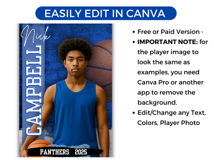 Editable Basketball Senior Banner Template