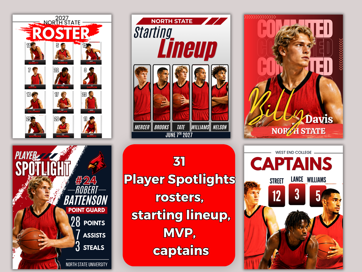 Basketball Social Media Templates Bundle