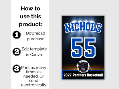 Basketball Team Roster Lanyard Template