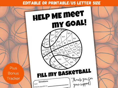 Editable Fill My Basketball Fundraiser Template