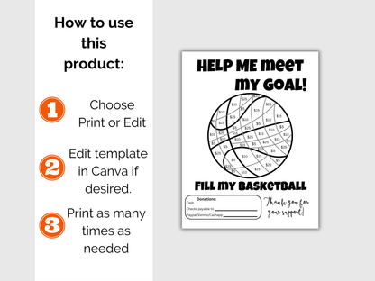 Editable Fill My Basketball Fundraiser Template