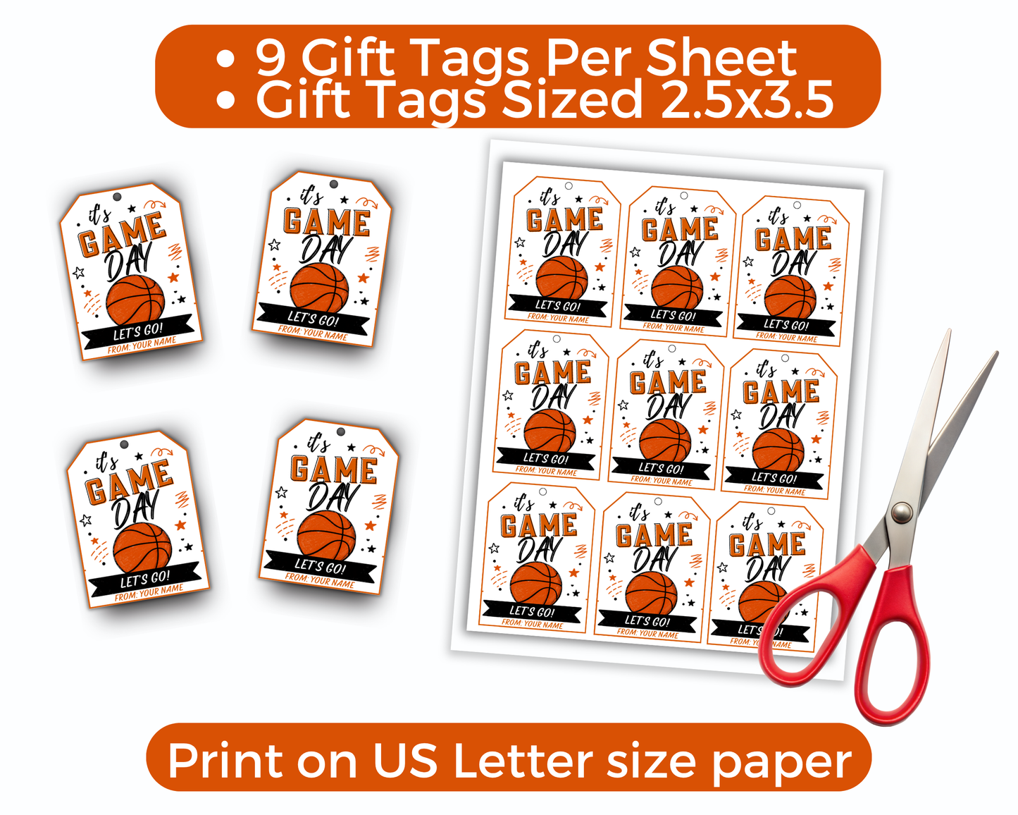 Editable Basketball Team Treat Tags