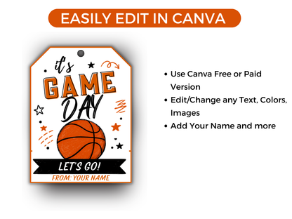 Editable Basketball Team Treat Tags