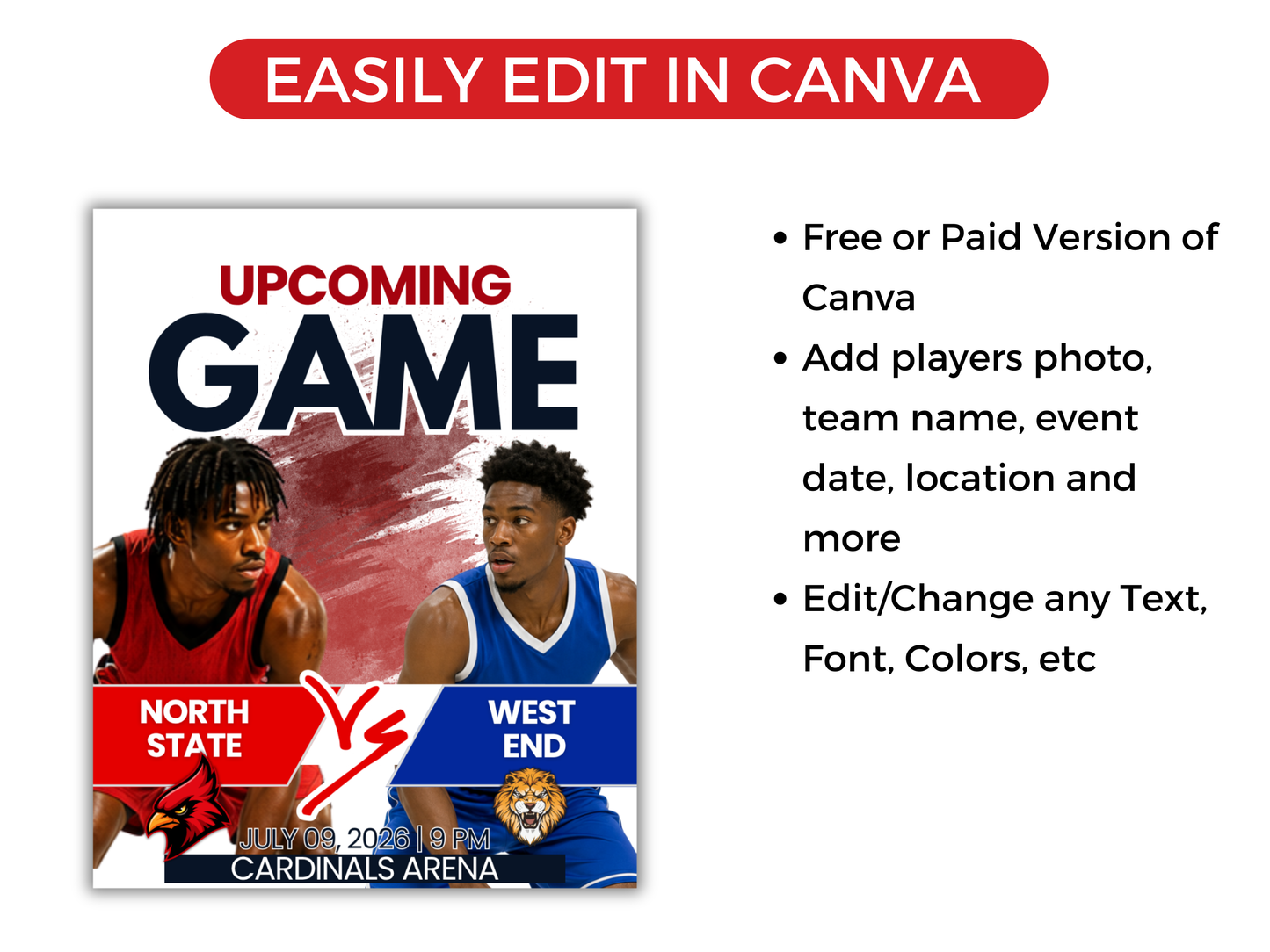 Basketball Game Day Social Media Template