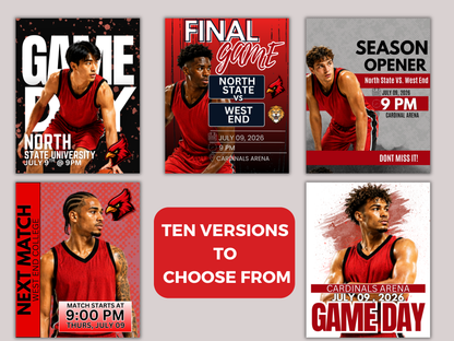 Basketball Game Day Social Media Template