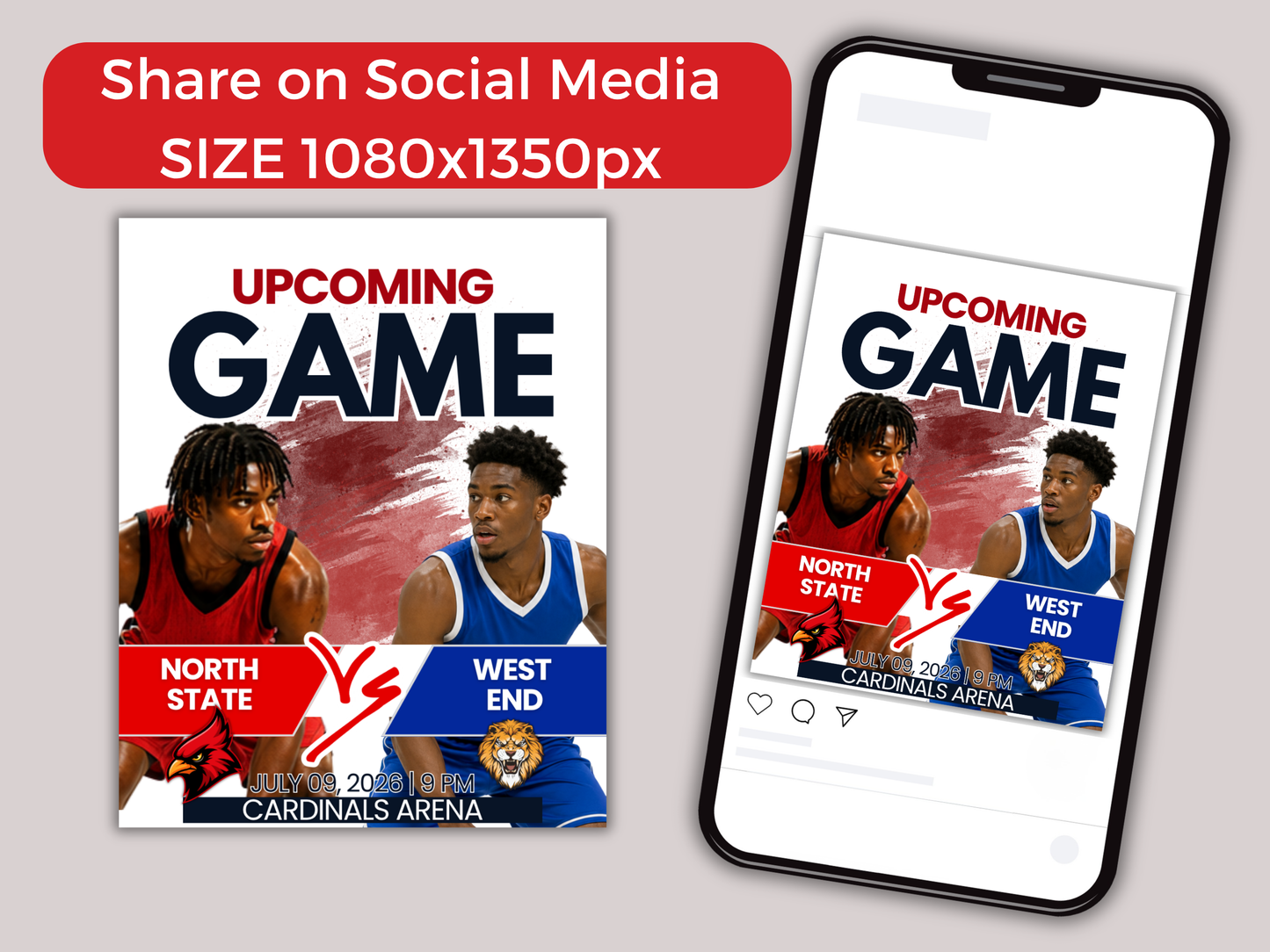 Basketball Game Day Social Media Template