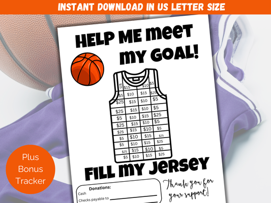 Fill My Basketball Jersey Fundraiser Template