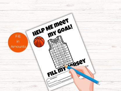 Fill My Basketball Jersey Fundraiser Template